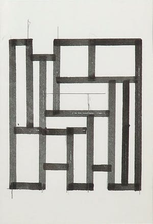 Siep van den Berg - Lot van twee stifttekeningen, Abstracte compositie - Ingelijst kopen? Bied vanaf 1!