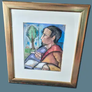 Henk Schuurman - Aquarell Zeichnung Pastellkreide Bütten Herren Porträt signiert Größe 58 x 48 cm kopen? Bied vanaf 140!