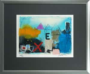 Theo Koster - Zeefdruk en collage, Zonder titel - Ingelijst verkocht voor € 20!