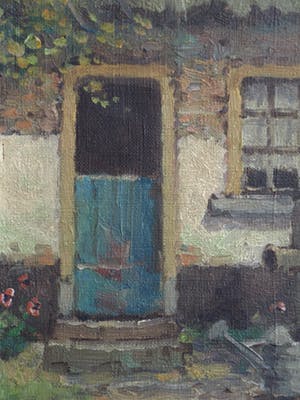 Arnout van Gilst - Olieverf op doek, boerderij met waterpomp – gesigneerd – ca 1945 kopen? Bied vanaf 35!