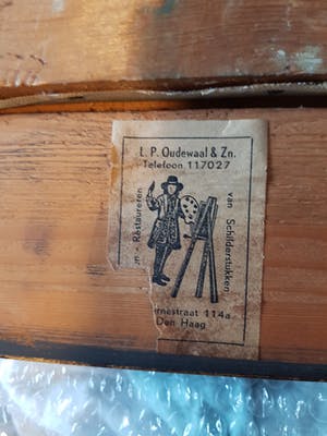 Niet of onleesbaar gesigneerd - Stadshaven te Maassluis. Zie achterzijde naam vd schilder. kopen? Bied vanaf 10!