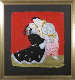 Ada Breedveld - Zeefdruk op geschept papier, Femmes Japonnaises V- Ingelijst verkocht voor € 50!