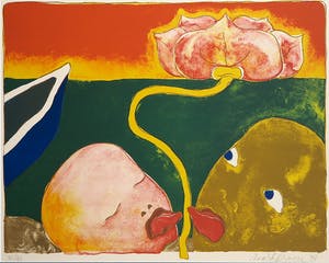 Mark Brusse - Zeefdruk, Story of the blue barque - Ingelijst kopen? Bied vanaf 1!