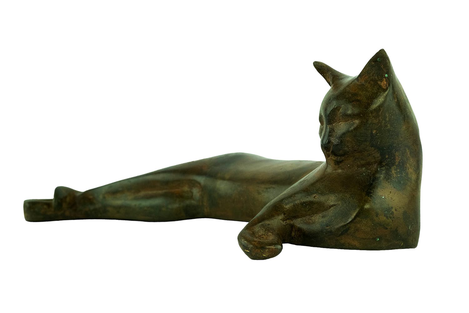 Pierre Chenet - Bronzen beeld van liggend katje verkocht voor € 219!