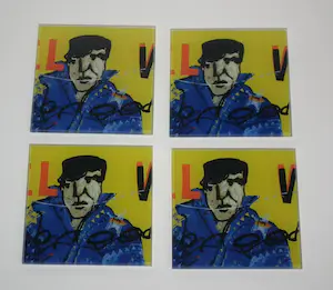 Herman Brood - Glazen onderzetters 'Elvis' Herman Brood kopen? Bied vanaf 29!