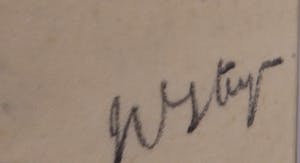Wim Steijn - Krijttekening, Bosgezicht kopen? Bied vanaf 1!