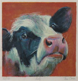 Theo Onnes - Zeefdruk, Kalf - Ingelijst kopen? Bied vanaf 40!