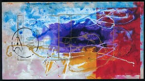 Piotr Konkel - Zeefdruk op papier (bevestigd op board), Zonder titel kopen? Bied vanaf 35!