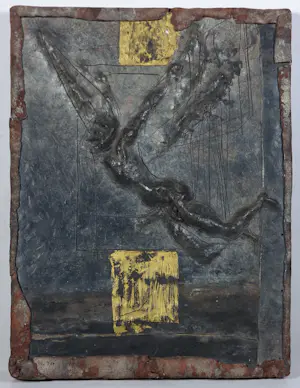 Pieter Kortekaas - Wandobject/reliëf van zink en goudverf op hout, Lucifer kaufen? Bieten Sie von 150!