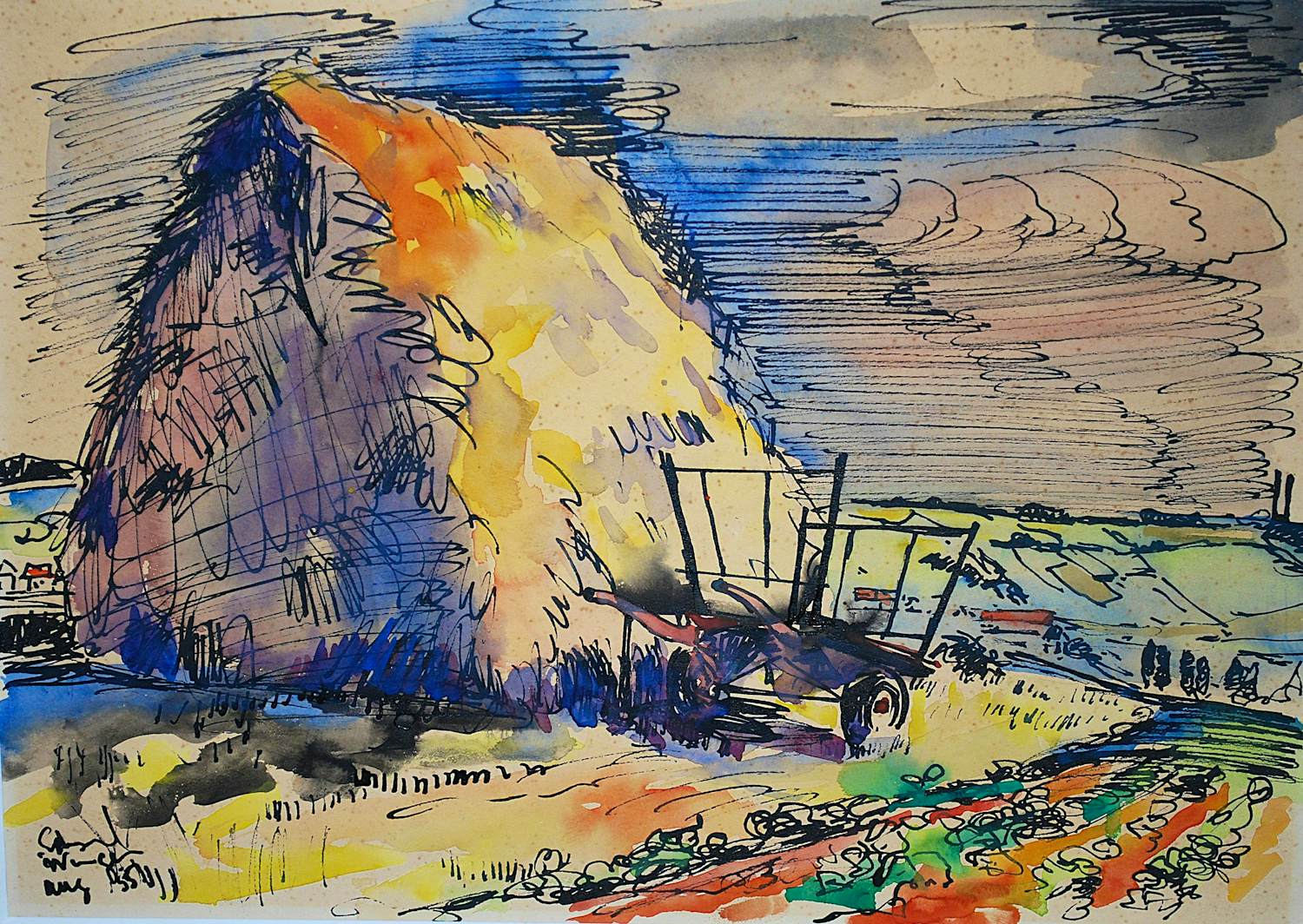 Edmond Wingen - Zomers Limburgs platteland 1955 kopen? Bied vanaf 195!