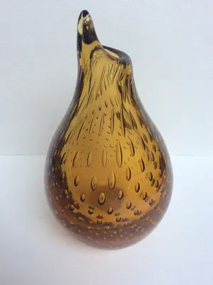 Hirschberg - Vintage Ambergele vaas met luchtbellen kopen? Bied vanaf 65!