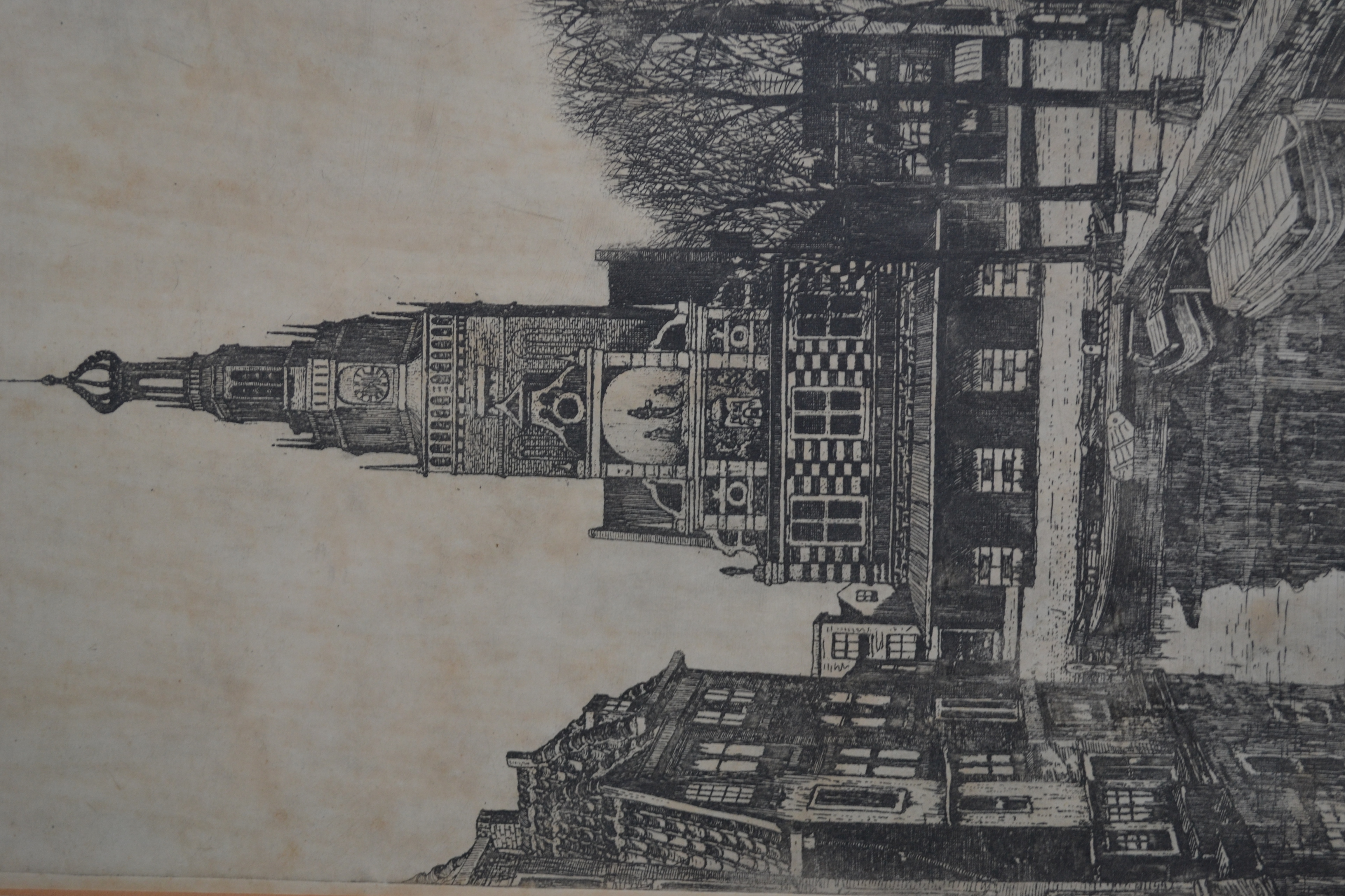 Marius Johannes Janssen - Ets - Waag in Alkmaar - Handgesigneerd kopen? Bied vanaf 1!