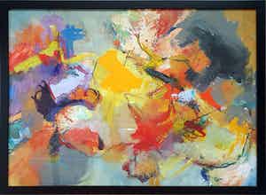Ton Etman - Abstracte compositie - Nieuwe lijst! (Groot) verkocht voor € 245!