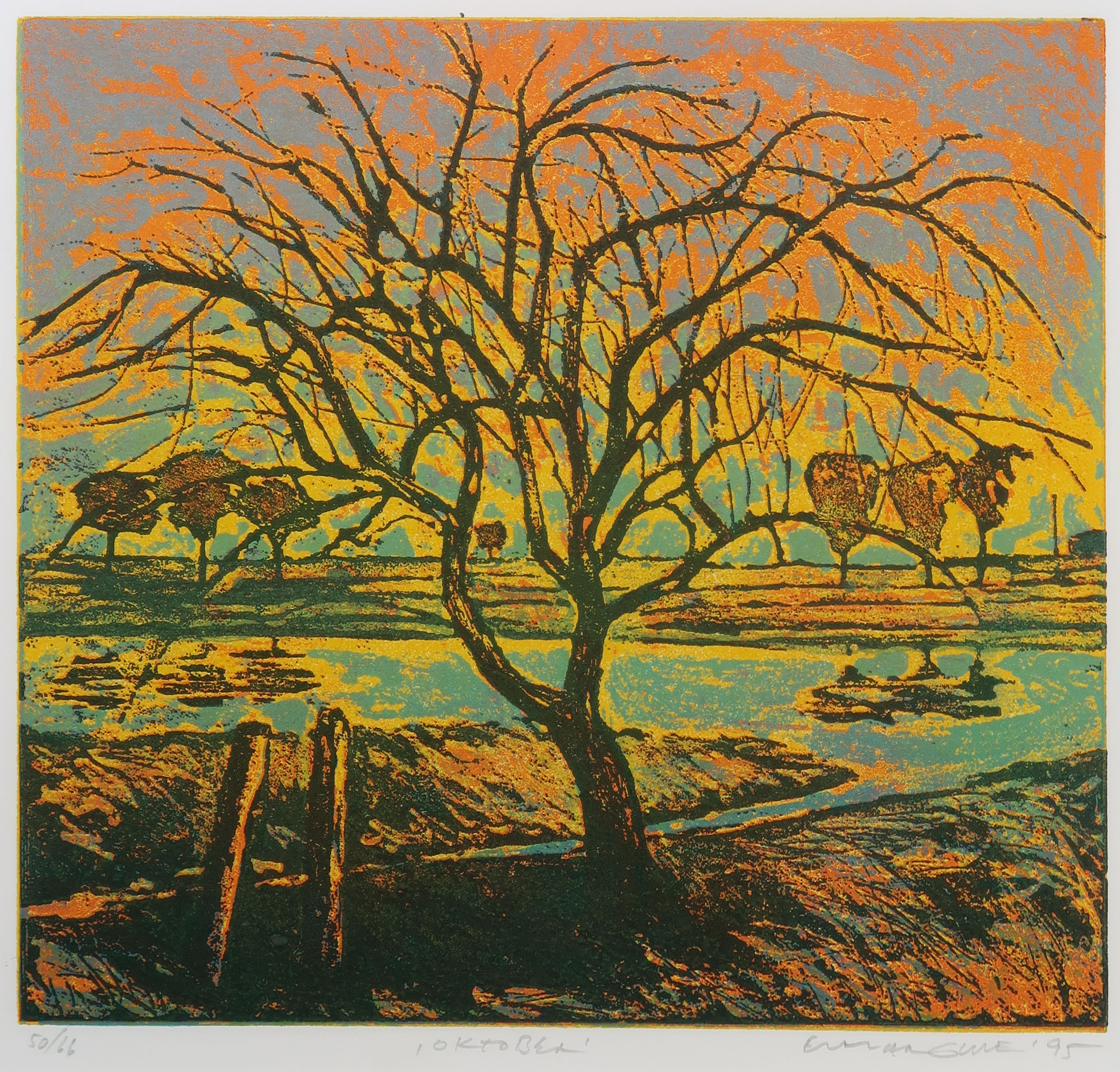 Elmar Gille - Aquatint, Jaargetijden - Ingelijst (Groot) kopen? Bied vanaf 70!