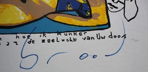 Herman Brood - Zeefdruk: Oh hoe ik hunker naar de zeelucht van uw doos.. kopen? Bied vanaf 225!