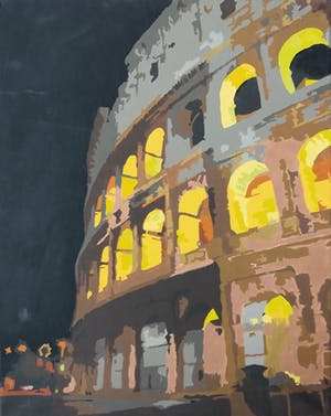 Niet of onleesbaar gesigneerd - Colosseum te Rome bij nacht kopen? Bied vanaf 1!