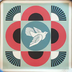 Shepard Fairey - GEOMETRIC DOVE -RED- SIGNED OFFSET LITHOGRAPH kopen? Bied vanaf 1!