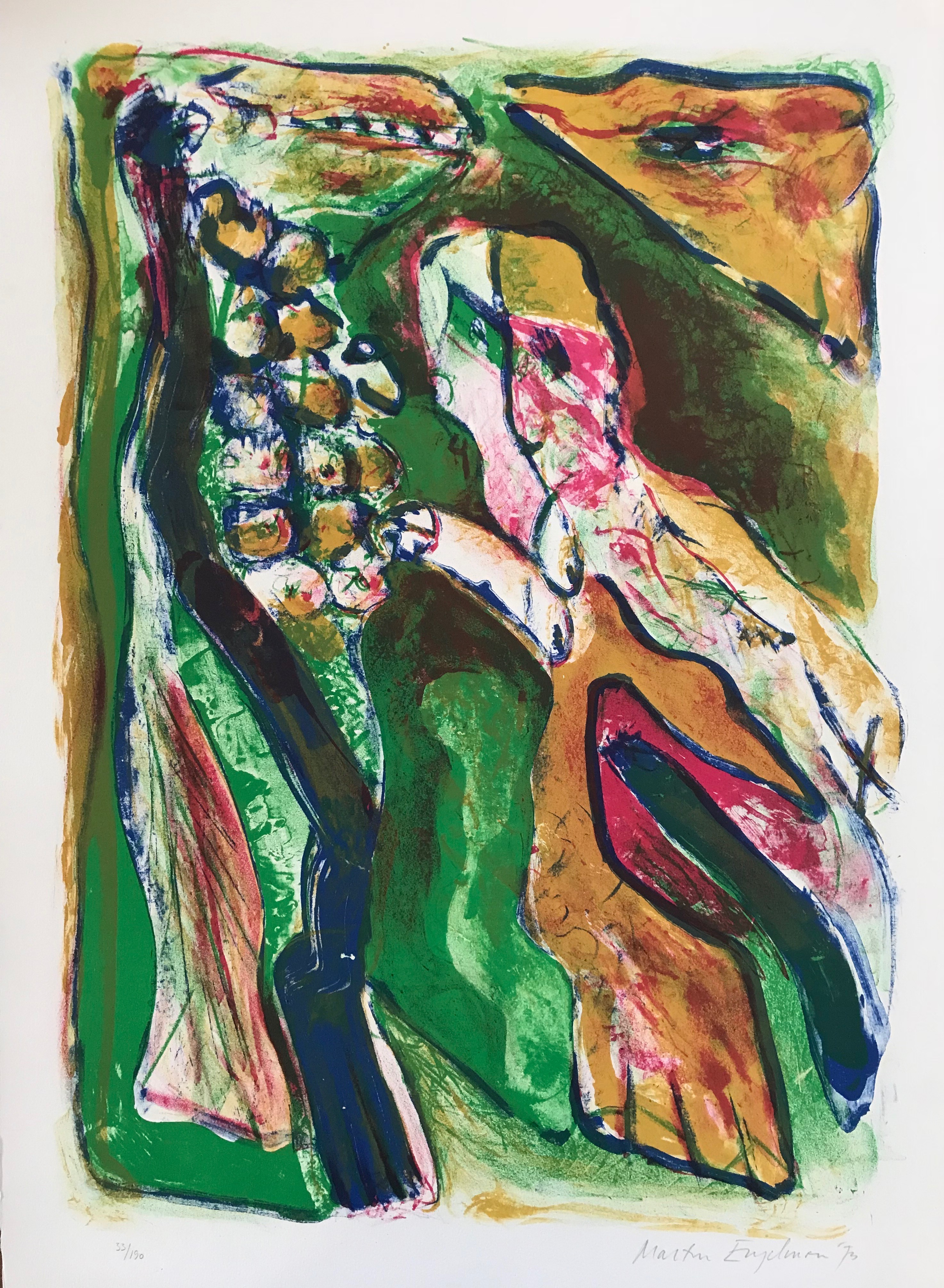 Martin Engelman - Kleurenlitho - Zonder titel - Gesigneerd - 1973 kopen? Bied vanaf 85!
