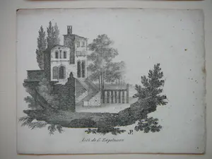 Johannes Cornelis van Pappelendam - 4 litho s gebouw en landschap kopen? Bied vanaf 20!