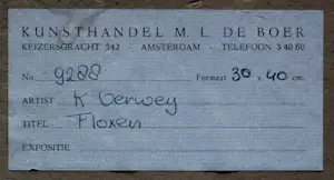 Kees Verwey - Ingelijste aquarel: "Floxen" - 1990 (zeer goede herkomst!) kopen? Bied vanaf 1450!