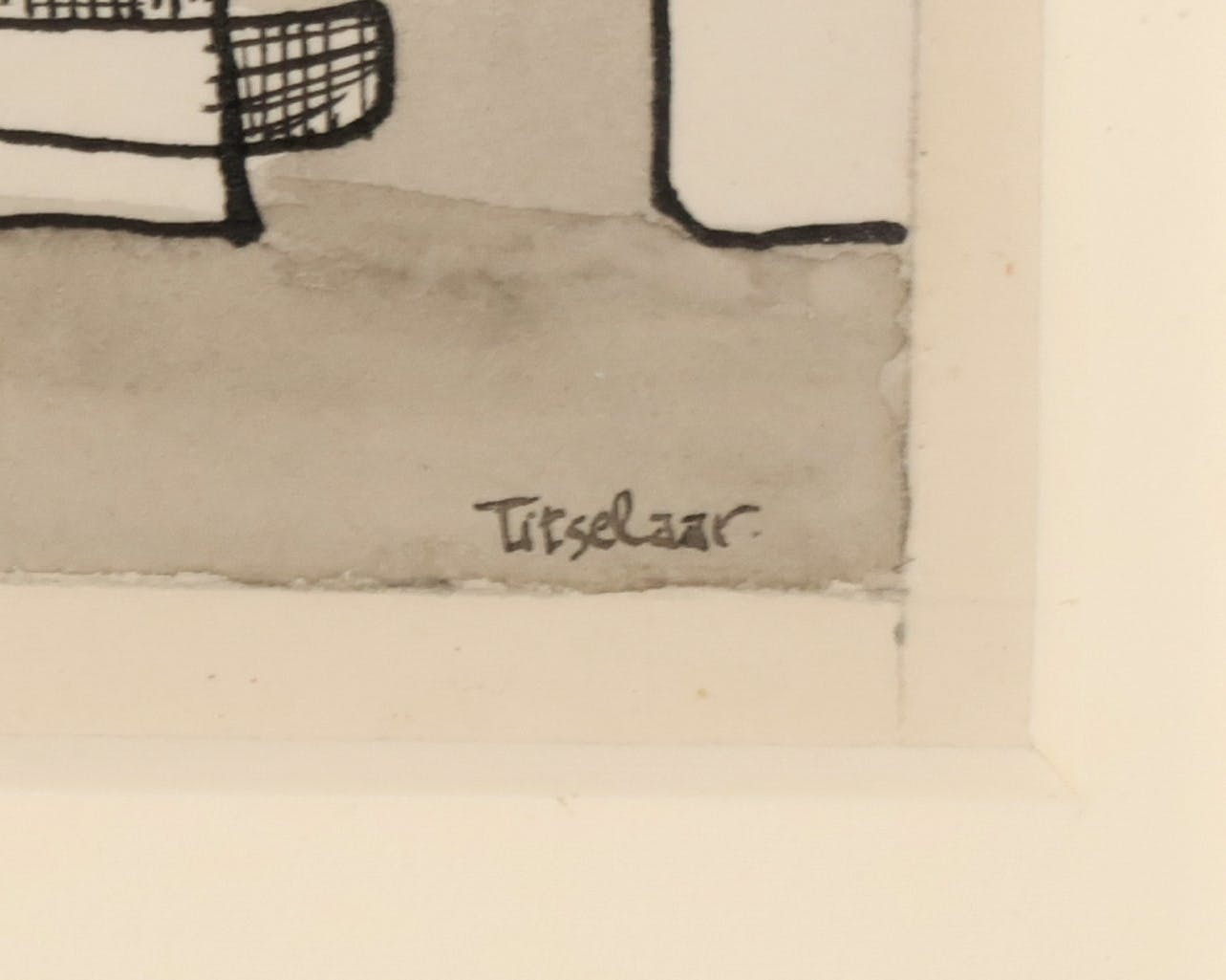 Henri Titselaar - Aquarel en inkt, Abstracte compositie + boek kopen? Bied vanaf 50!