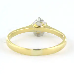 18k bicolour gouden solitair ring met briljant geslepen diamant tot. 0.22ct kopen? Bied vanaf 500!
