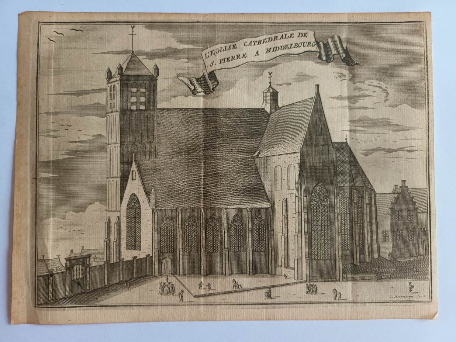 Jacobus Harrewijn - Kopergravure van de Oude of Sint-Pieterskerk in Middelburg kopen? Bied vanaf 20!