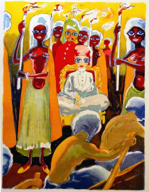 AcheterKees van Dongen - Houtgravure 1955 - " L' étrange khalifat " - uit 1001 nacht - ready to frame? Enchérissez de 55!