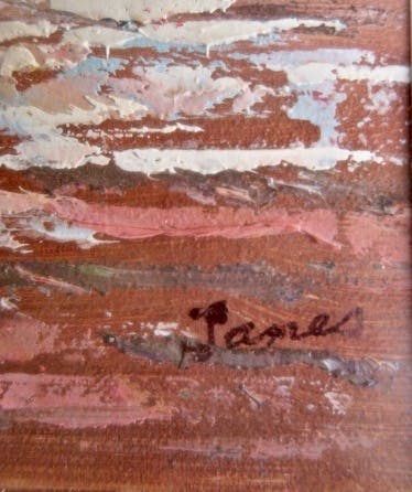 Niet of onleesbaar gesigneerd - Zeezicht met Zeilschip - Pastel olieverf - Gesigneerd met James kopen? Bied vanaf 1!