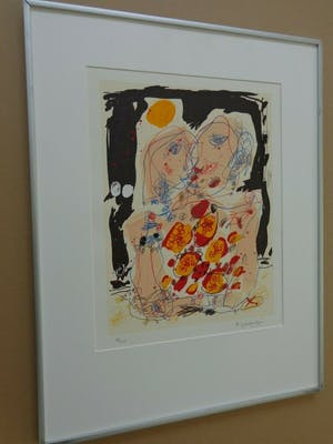 Kees Salentijn - VESTIDOS II / KLEURZEEFDRUK / 66x51cm / KADER / SIG kopen? Bied vanaf 55!