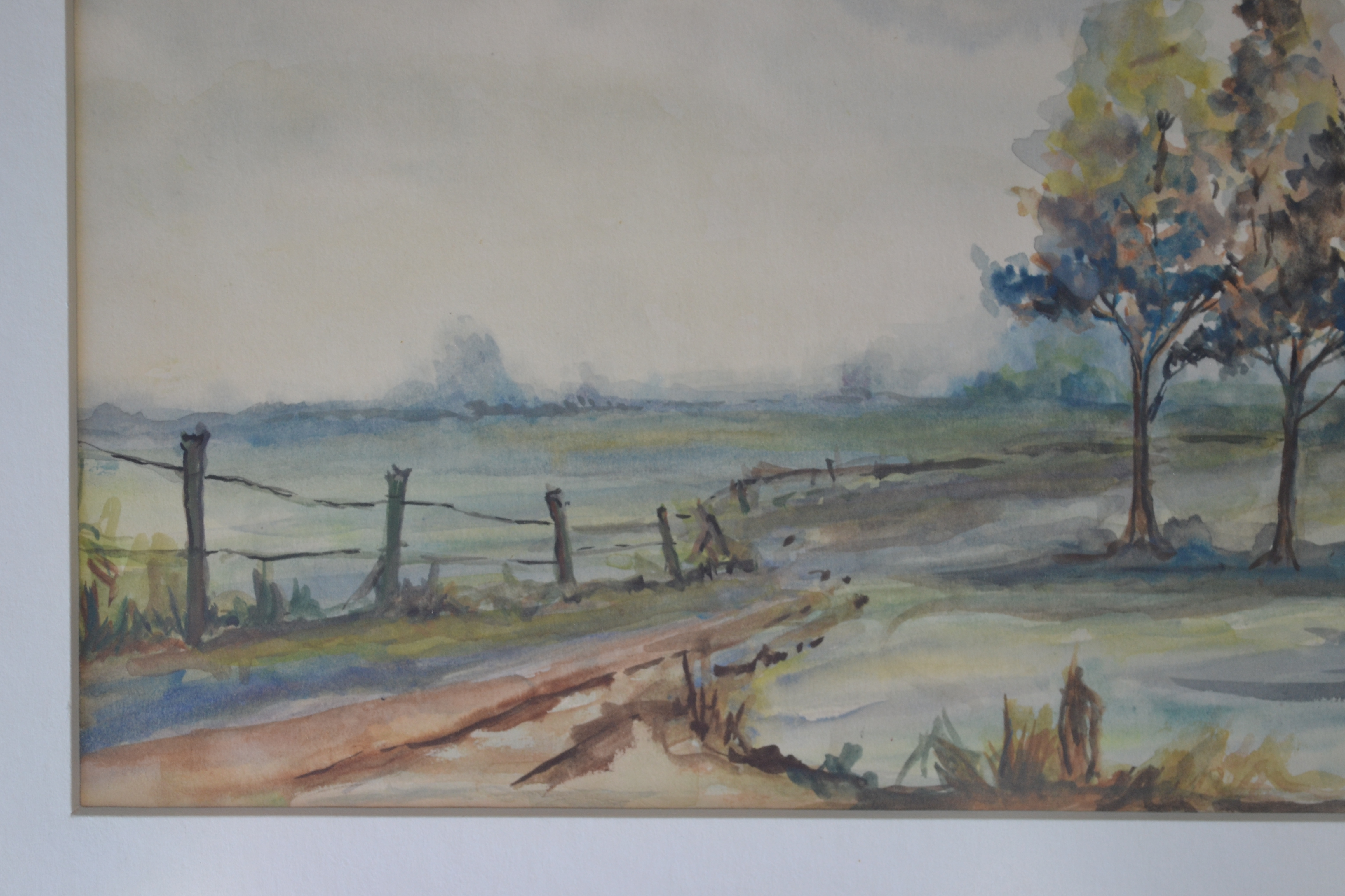 Niet of onleesbaar gesigneerd - Hollandse school (20ste eeuw) - Landschap met zandpad - Aquarel kopen? Bied vanaf 1!