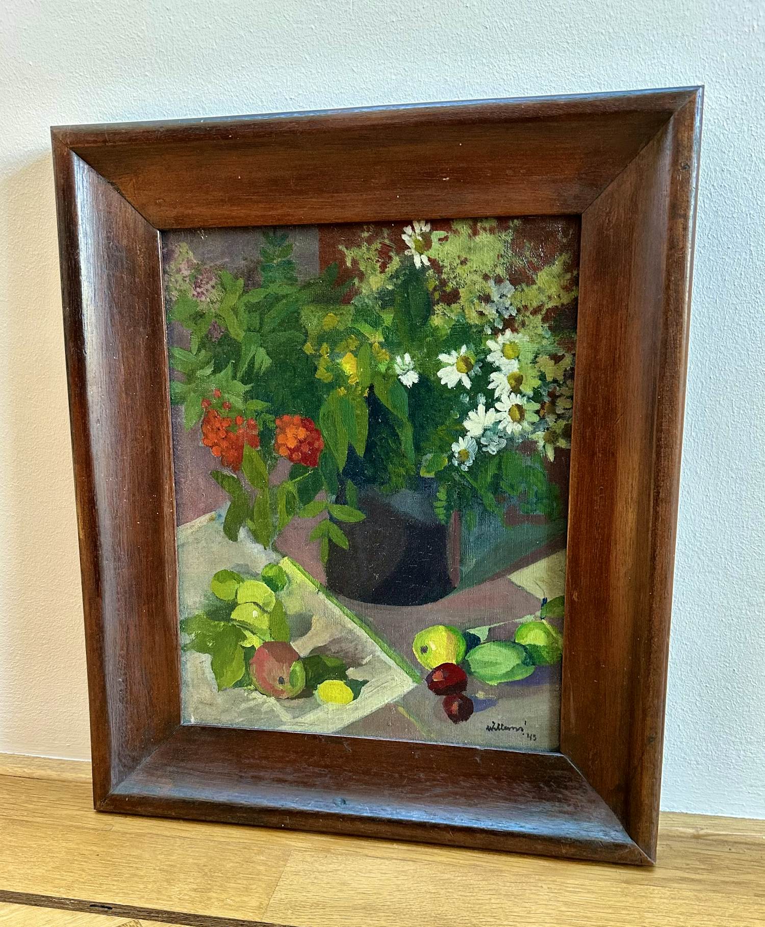 Joop Willems - Fruit en bloemen stilleven kopen? Bied vanaf 135!