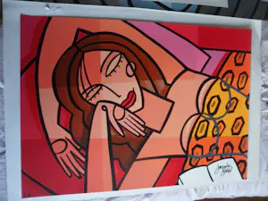 Jacqueline Schäfer - Kleurenzeefdruk SLAAP Hand gesigneerd--GROOT!! kopen? Bied vanaf 120!