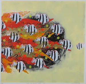 Gino Sauerbier - Zeefdruk, When the moment comes - Ingelijst kopen? Bied vanaf 50!