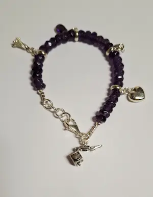Nieuwe zilveren bedel Armband van natuurlijke facetgeslepen Amethist kopen? Bied vanaf 125!