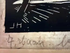 Johan Haak - Houtsnede van Johan Haak op papier "boerderij in landschap" kopen? Bied vanaf 45!