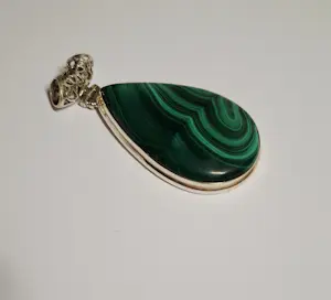 Nieuwe Zilveren Hanger met Malachiet kopen? Bied vanaf 75!