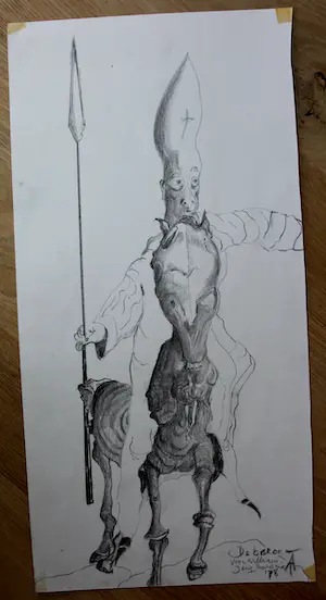 Jacques Boersma - (Alain Teister)Potloodtekening: De baron- 1978 kopen? Bied vanaf 125!