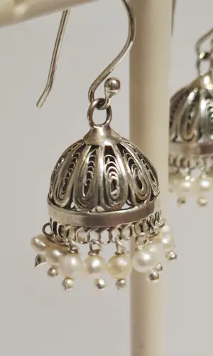 Nieuwe zilveren Jhumka oorbellen kopen? Bied vanaf 70!