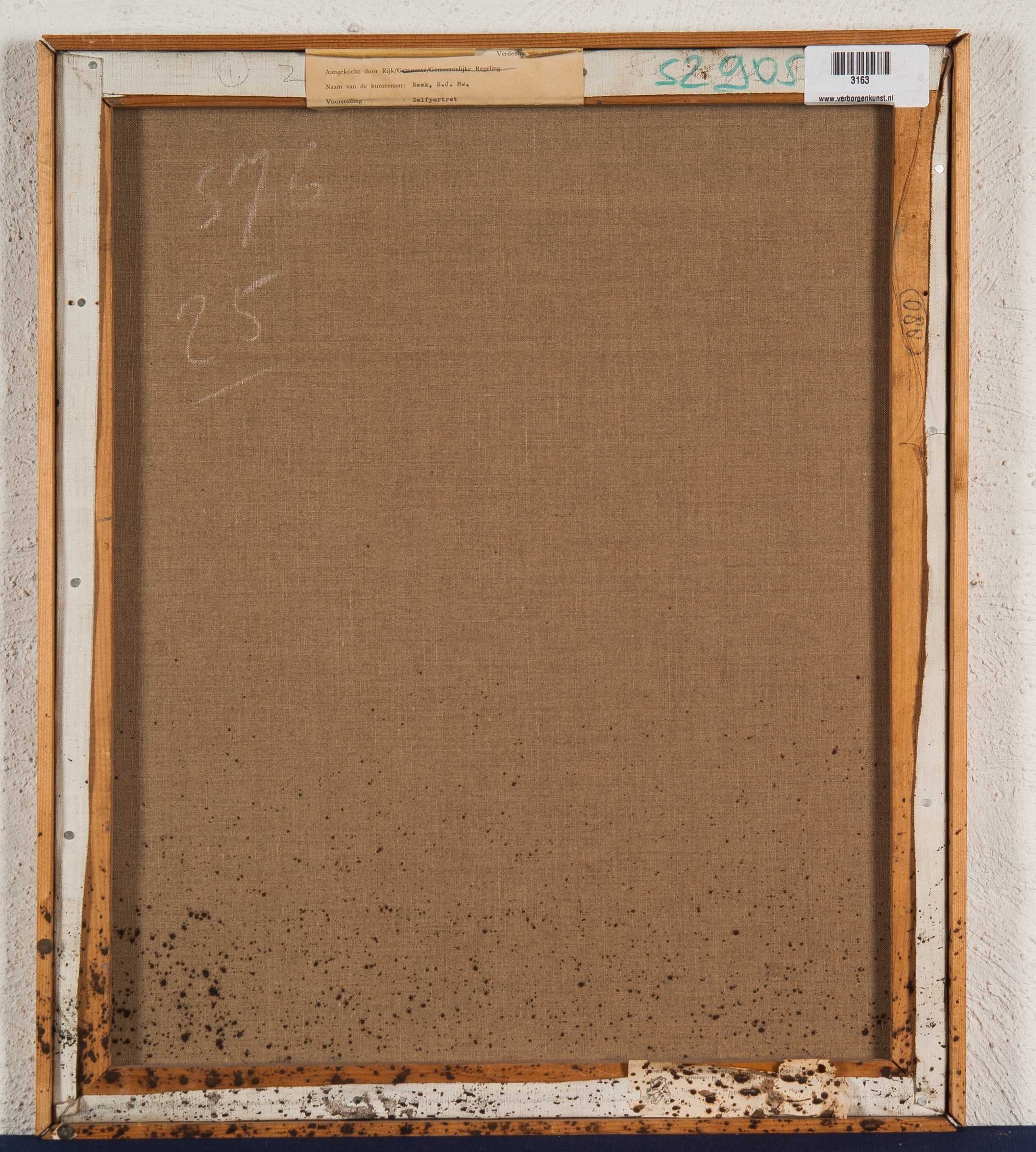 Setske Beek - Zelfportret - Olieverf op doek - gesigneerd r.b. - BKR Amsterdam - 1974 kopen? Bied vanaf 10!