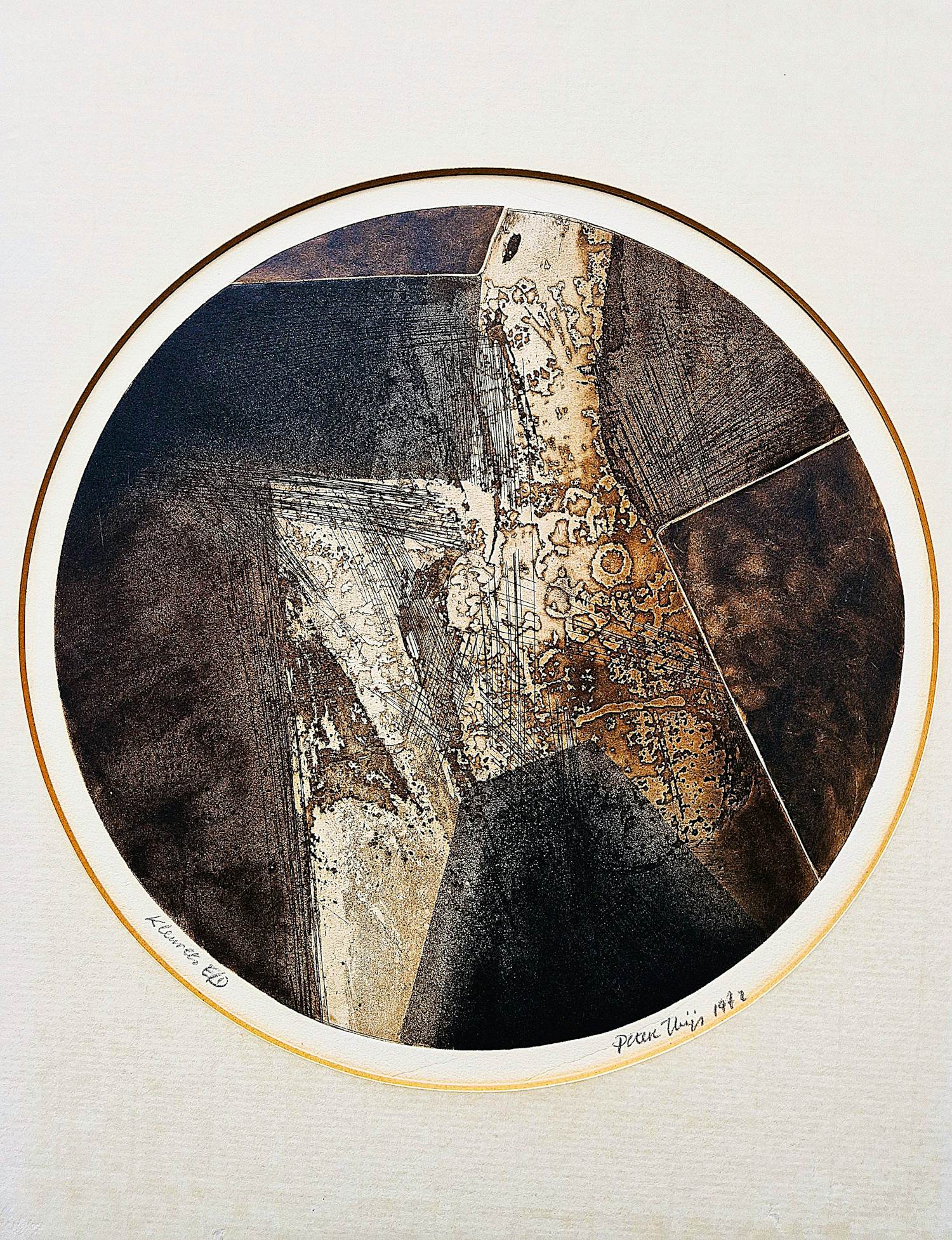 Peter Thijs - Intrigerende in 1972 gemaakte eigen druk reliëf kleuren Ets - gesigneerd kopen? Bied vanaf 58!