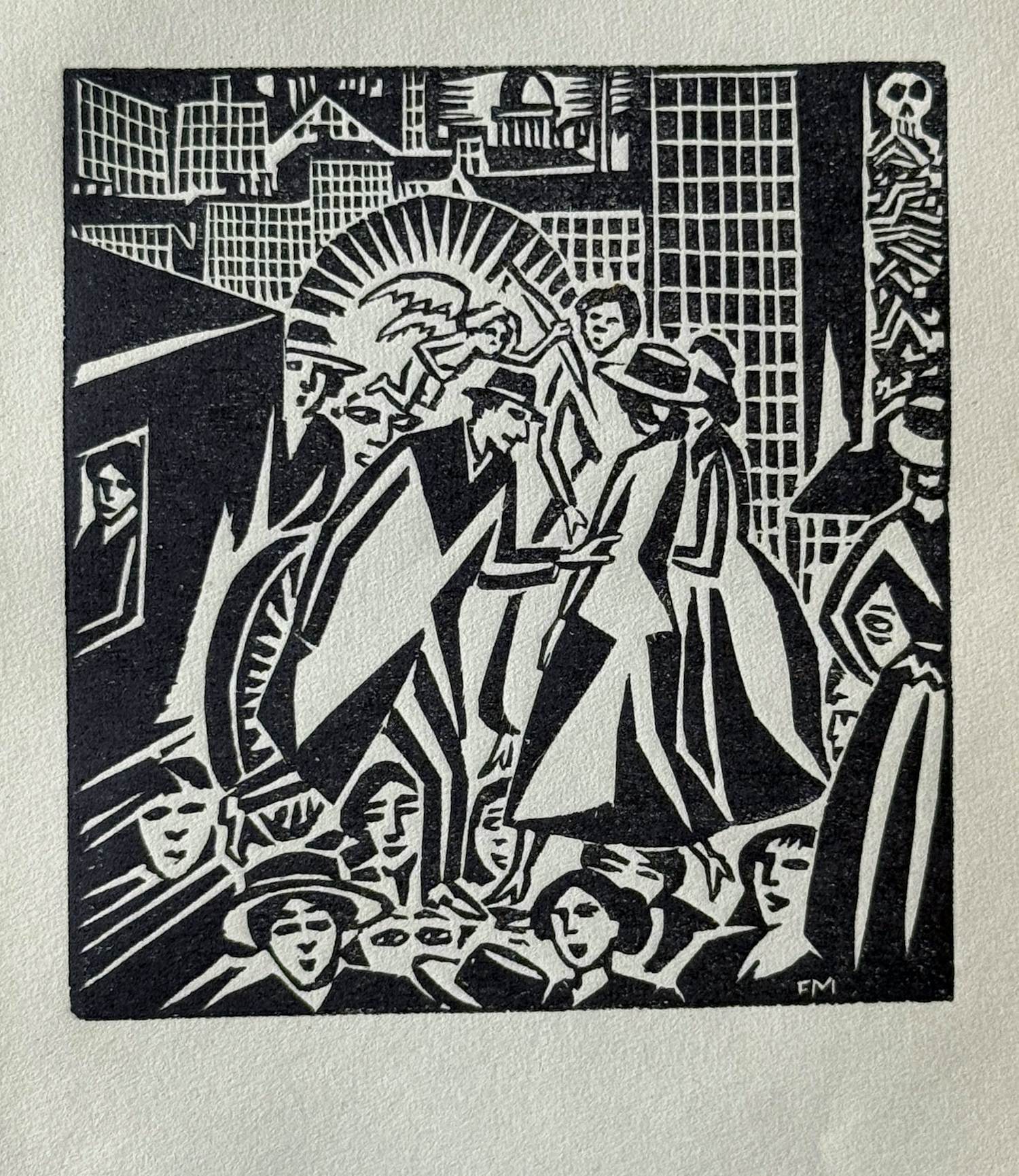 Buy Frans Masereel - Paar mit Amor. Original-Holzschnitt 1920? Bid from 50!