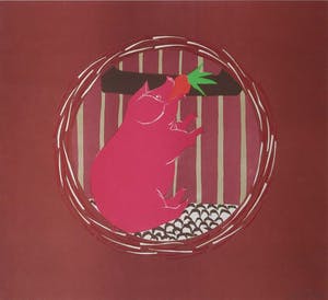 Niet of onleesbaar gesigneerd - Zeefdruk, Die Saubrenner - Ingelijst kopen? Bied vanaf 1!