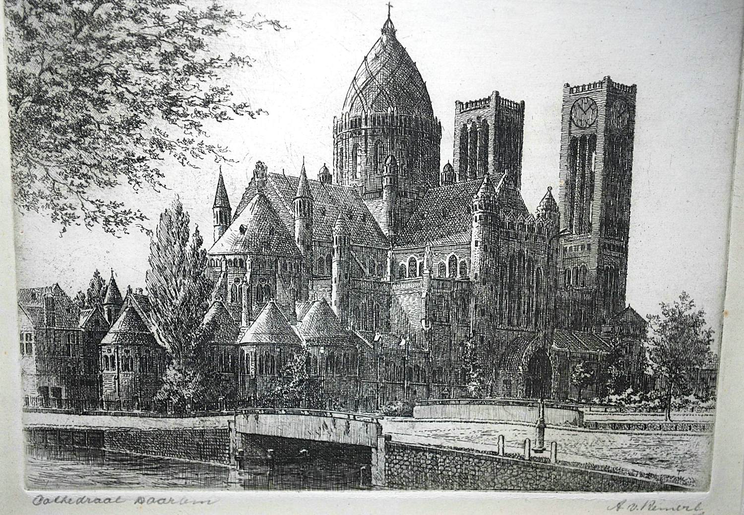 Antoon Hemert - St. Bavo kathedraal Haarlem - ets kopen? Bied vanaf 50!