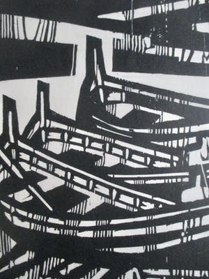 Akke Sins - Houtsnede "Boten" uit kleine oplage kopen? Bied vanaf 60!