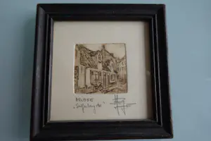 Yvan Royon - Originele miniatuur ets met een tafereel uit Brugge kaufen? Bieten Sie von 30!