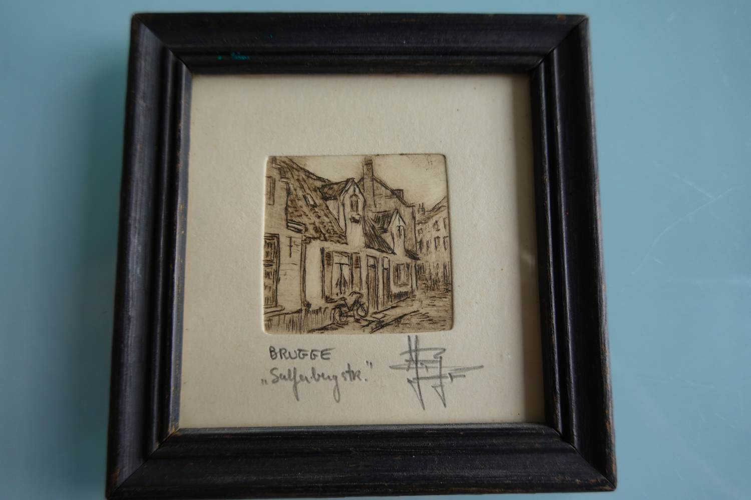 AcheterYvan Royon - Originele miniatuur ets met een tafereel uit Brugge? Enchérissez de 60!