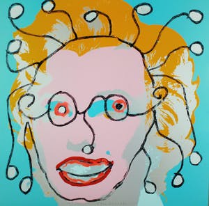 Paul Indrek Kostabi - Kleurengiclee HAPPY GIRL Handgesigneerd. kopen? Bied vanaf 65!