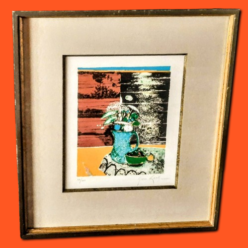 René Genis - Lithografie "Stillleben mit Krug" handsigniert limitiert 43/100 mit Rahmen kaufen? Bieten Sie von 130!