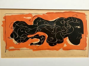 Pavel Husa - Abstract figuur, gesigneerd en ingelijst kopen? Bied vanaf 40!